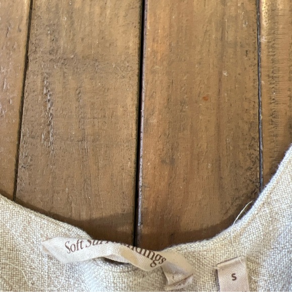 Soft Surroundings Jacket Cardigan Small Beige Linen Cotton Preppy Academia - Picture 4 of 10